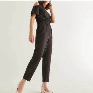 Reitmans | Cold Shoulder V Neck Jumpsuit in Black Large